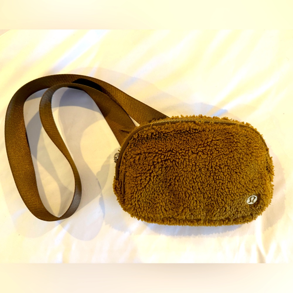 lululemon athletica Brown Fleece Crossbody Bag